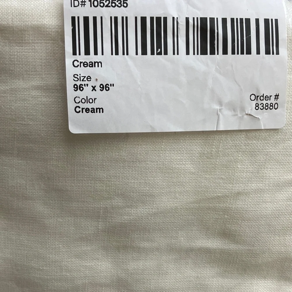 Quince 96x96 Linen light filtering Curtain panel Ivory